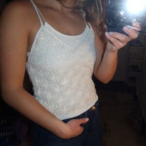 Forever 21 White Lace Camisole Top